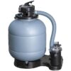 GRE - Kit Piscine hors sol acier ronde grise anthracite - Ø370 x H132 (Livrée avec filtre a sable + échelle) – Image 6