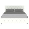 Lit adulte DAVID 160 x 200 cm - 4 tiroirs - Sommier inclus - Simili blanc – Image 3