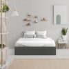 ECLIPSE Lit coffre adulte - Tissu gris foncé - Sommier inclus - l 140 x L 190 cm – Image 3