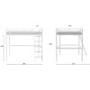 Lit mezzanine en métal - ELIOT - Blanc - 140 x 200 cm - Sommier inclus – Image 4