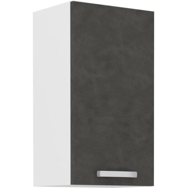 Meuble haut 1 porte battante - Gris mat - L 40 x P 31