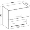 Meuble haut 2 portes basculantes - L 80 x P 31,6 x H 72 - Gris mat - LASSEN – Image 4