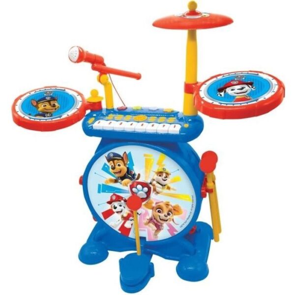 Pat' Patrouille - Batterie Électronique pour enfant - Lumineuse - Complete 3 en 1 - Clavier