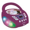 Lecteur CD Bluetooth La Reine des Neiges avec Effets Lumineux - LEXIBOOK - Transportable - Karaoké - Bleu