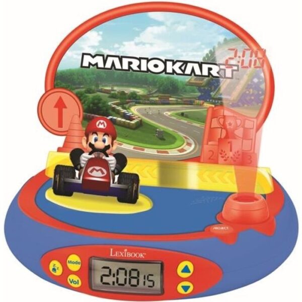 MARIO KART - Réveil Projecteur avec Sons du jeu vidéo Nintendo - LEXIBOOK