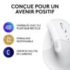 Souris Logitech Lift Ergonomique Verticale, Sans Fil, Silencieuse - Blanc – Image 5