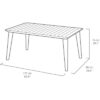 Table de jardin - rectangulaire 160cm - cappuccino - en résine - 6 personnes - Lima -Allibert by KETER – Image 5