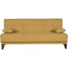 Banquette convertible 3 places - LIMRA - Tissu moutarde - 2 coussins - Coffre de rangement -  190 x 87 x 87 cm