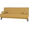 Banquette convertible 3 places - LIMRA - Tissu moutarde - 2 coussins - Coffre de rangement -  190 x 87 x 87 cm – Image 3