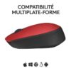 Souris - Sans Fil - Logitech - M171 - Ambidextre - Rouge – Image 4