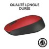 Souris - Sans Fil - Logitech - M171 - Ambidextre - Rouge – Image 5
