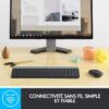 Ensemble Clavier Souris - Sans fil - Logitech - MK470 Slim - Silencieux - AZERTY - Noir – Image 4