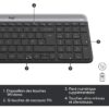 Ensemble Clavier Souris - Sans fil - Logitech - MK470 Slim - Silencieux - AZERTY - Noir – Image 6
