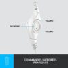 Casque - Filaire - Logitech - H390 - Stéréo, Microphone intégré, Antibruit - Blanc – Image 4
