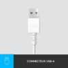 Casque - Filaire - Logitech - H390 - Stéréo, Microphone intégré, Antibruit - Blanc – Image 5