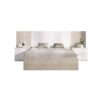 Lit adulte avec chevets intégrés LOMA - 140 x 190 cm - Chene naturel / Blanc