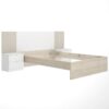 Lit adulte avec chevets intégrés LOMA - 140 x 190 cm - Chene naturel / Blanc – Image 3