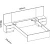 Lit adulte avec chevets intégrés LOMA - 140 x 190 cm - Chene naturel / Blanc – Image 5
