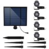 Quatre spots solaires 4 en 1 a piquer ou a fixer - LUMISKY - ROUNDY - H27 cm - LED blanc froid – Image 3