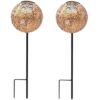Lot de 2 balises solaires a planter - LUMISKY - AGADIR - H45 cm - Style oriental - LED blanc chaud