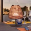 Lampe de table sans fil - LUMISKY - BOHEME - H25 cm - Rotin naturel - LED blanc chaud et blanc – Image 2