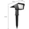 Lot de 2 spots solaires projecteur 2 en 1 a piquer ou a fixer - LUMISKY - CURTIS - H31.5 cm - LED blanc – Image 6