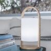 Lanterne LED Woody - LUMISKY - Blanc - Design scandinave - Poignée en bois naturel - Autonomie 10h – Image 2