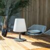 Lampe de table LED sans fil Standy Mini Rock - Lumisky - H 25 cm - Gris et blanc – Image 3