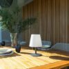 Lampe de table LED sans fil Standy Mini Rock - Lumisky - H 25 cm - Gris et blanc – Image 4
