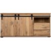 Buffet Manzano - Panneaux de particules - Chene Flagstaff - 2 portes coulissantes, 2 tiroirs, 1 niche - L 180 x H 87 x l 40 cm – Image 4