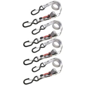 Lot de 4 Sangles de tension - MASTER LOCK - 3062EURDAT - Doubles crochets en S - Fermeture cliquet - 4 1