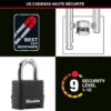 Master Lock Cadenas a combinaison Excell Zinc 57 mm Noir M178EURD – Image 3