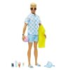 Barbie-Ken Plage-Poupée blonde short de bain et accessoires de plage HPL74 – Image 2