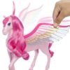 Barbie-Pégase Rose Sons et Lumieres-Coffret Barbie A Touch of Magic HLC40 – Image 6
