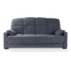 Canapé clic clac 3 places - Tissu gris - Matelas 17 cm - L223 x P96 x H 103 cm - MEGAN