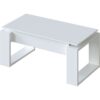 Table basse relevable - Mélaminé blanc  - L 105 x P 55 x H 45 cm NOVA – Image 3