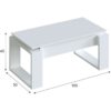 Table basse relevable - Mélaminé blanc  - L 105 x P 55 x H 45 cm NOVA – Image 5