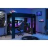 Lit mezzanine combiné enfant LED Gamer ONLINE - 90 x 200 cm - Noir mat - Sommier inclus - PARISOT – Image 2