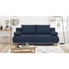 Banquette convertible 3 places MIKA - Tissu bleu foncé - Coffre de rangement - L 192 x H 84 x P 93 cm – Image 2
