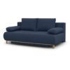 Banquette convertible 3 places MIKA - Tissu bleu foncé - Coffre de rangement - L 192 x H 84 x P 93 cm – Image 3