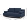 Banquette convertible 3 places MIKA - Tissu bleu foncé - Coffre de rangement - L 192 x H 84 x P 93 cm – Image 4
