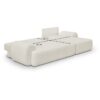 Canapé d'angle droit convertible 3 places MILO - Tissu bouclette beige clair - Coffre de rangement - L 264 x H 84 x P 99/145 cm – Image 5