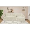 Canapé d'angle droit convertible 3 places MILO - Velours côtelés beige - Coffre de rangement - L 264 x H 84 x P 99/145 cm – Image 2