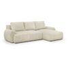 Canapé d'angle droit convertible 3 places MILO - Velours côtelés beige - Coffre de rangement - L 264 x H 84 x P 99/145 cm – Image 4