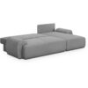 Canapé d'angle droit convertible MILO 4 places - Tissu gris - Coffre de rangement - L 264 x H 84 x P 99/145 cm – Image 3