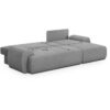 Canapé d'angle droit convertible MILO 4 places - Tissu gris - Coffre de rangement - L 264 x H 84 x P 99/145 cm – Image 5