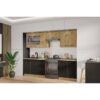 MODENA - Cuisine complete - 260 cm - Chene artisan / Noir mat - Plan de travail non inclus
