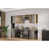 MODENA - Cuisine complete - 260 cm - Chene artisan / Noir mat - Plan de travail non inclus – Image 4