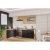MODENA - Cuisine complete - 270 x 150 cm - Chene artisan / Noir mat - Plan de travail non inclus