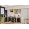MODENA - Cuisine complete - 270 x 150 cm - Chene artisan / Noir mat - Plan de travail non inclus – Image 4